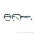 Design vintage Square Square Mens Acetato Óptico quadro